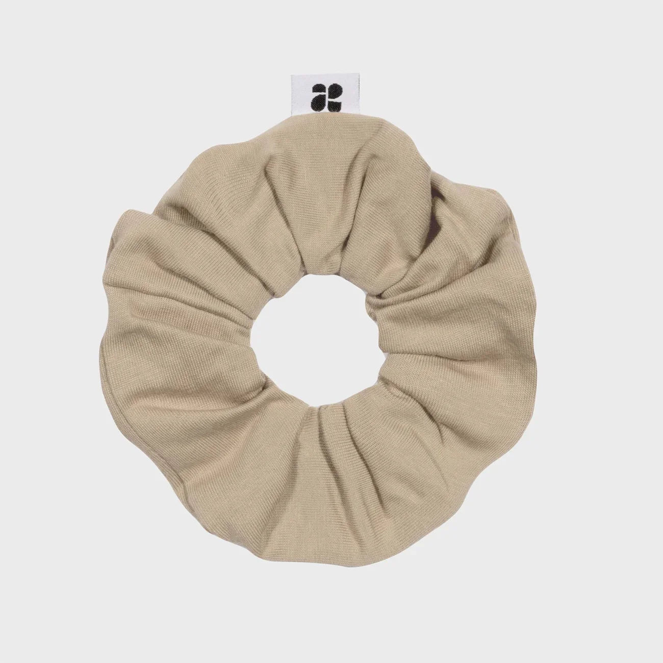 Beige scrunchie made from recycled cotton eco friendly