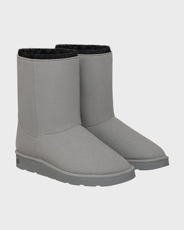 Ethical grey vegan boots – mid-calf length