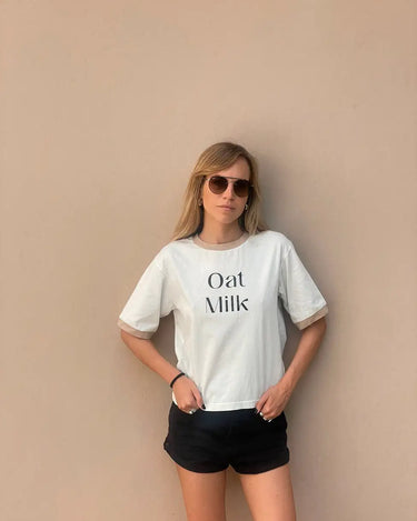 Oat Milk vegan slogan t-shirt