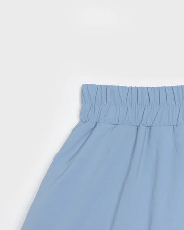 Sky blue winter skirt with elastic waistband made from vegan recycled materials. - The New Orchard - Sky Blue / S