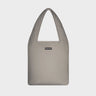 Beige faux leather shoulder bag with pouch eco conscious style