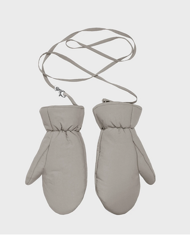 Beige recycled fabric mittens eco conscious winter accessory