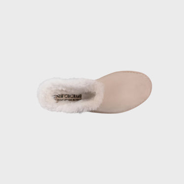 Beige recycled fabric slippers sustainable soft footwear