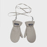 Beige recycled winter mittens eco friendly cold weather gloves