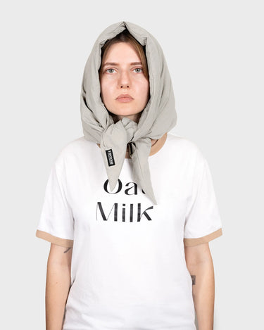 Beige vegan headscarf cruelty free sustainable fashion