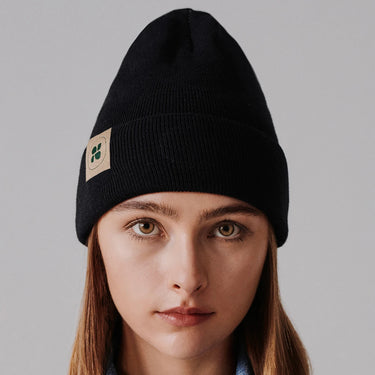 Black vegan beanie – sustainable and cruelty-free winter hat