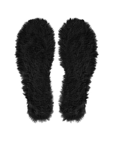 Black vegan faux fur insoles – cruelty-free warmth for shoes