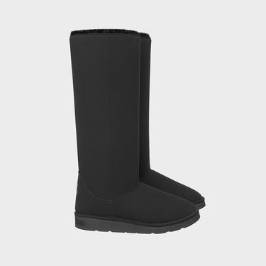 Black vegan knee-high boots with crystals – sustainable tall winter style