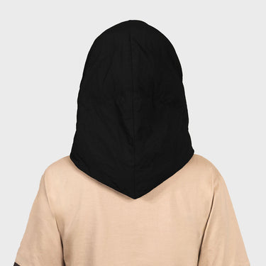 Black hooded scarf vegan winter headscarf sustainable accessory