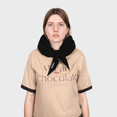 Black recycled fabric headscarf eco conscious accessory