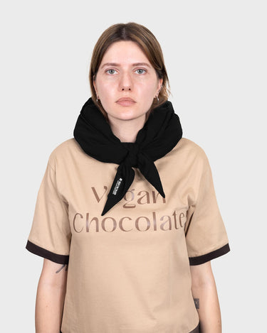 Black recycled fabric headscarf eco conscious accessory