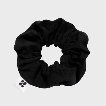 Black upcycled hair scrunchie eco friendly hair accessory