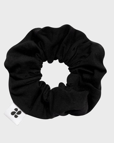 Black upcycled hair scrunchie eco friendly hair accessory