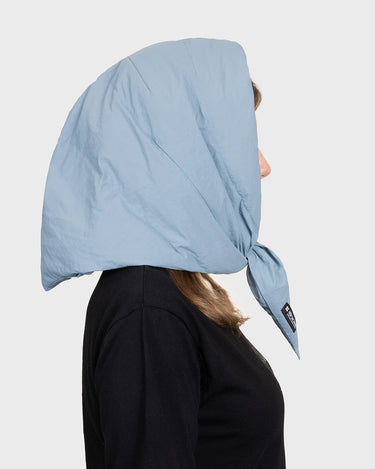 Blue vegan headscarf cruelty free sustainable fashion