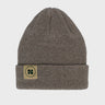 Eco-conscious beige beanie made with recycled fabrics