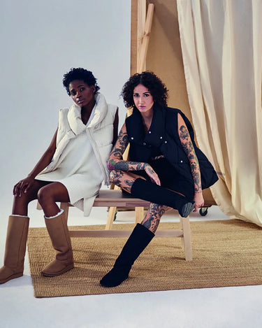 Eco-friendly beige long vegan boots with Faux Furs – tall fashion choice