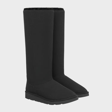 Eco-friendly black knee-high vegan shoes