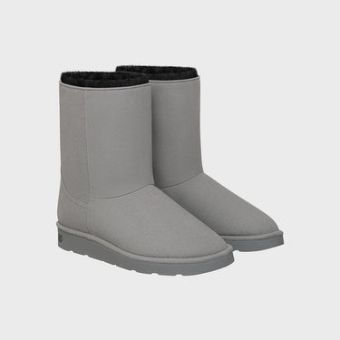 Ethical grey vegan boots – mid-calf length