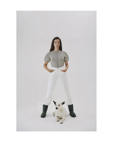 Green faux fur vegan snow boots
