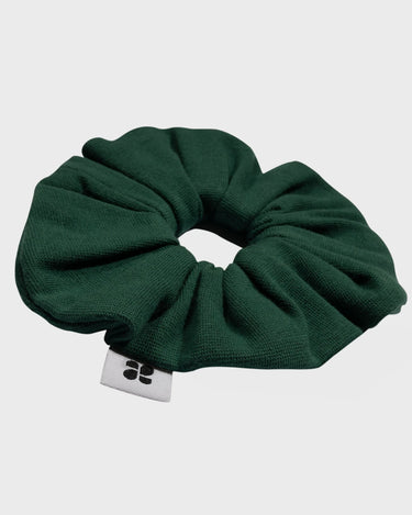 Green upcycled hair scrunchie eco friendly hair accessory