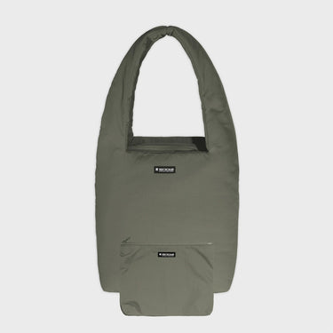 Grey vegan shoulder bag and pouch eco friendly fashion set
