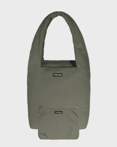 Grey vegan shoulder bag and pouch eco friendly fashion set