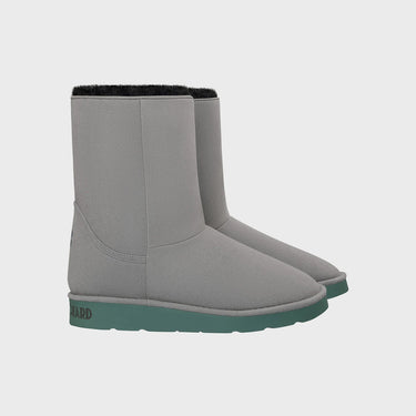 Grey green sole ugg-like boots – vegan and stylish