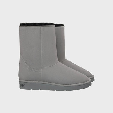 Grey vegan mid-calf boots – ethical and cozy design