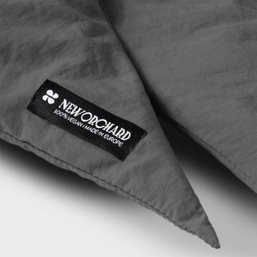 Grey hooded scarf vegan winter headscarf sustainable accessory