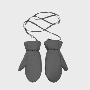 Grey recycled wool free mittens sustainable winter style