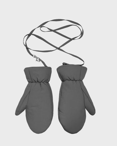 Grey recycled wool free mittens sustainable winter style
