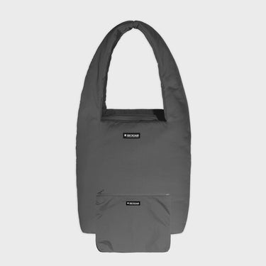 Grey vegan handbag with cosmetic pouch planet friendly