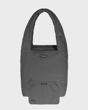 Grey vegan handbag with cosmetic pouch planet friendly