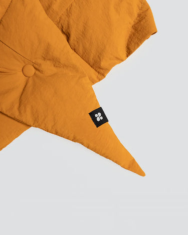 Amber yellow vegan winter capuche made from recycled materials with stitched detailing and logo tag. - The New Orchard - Amber Yellow