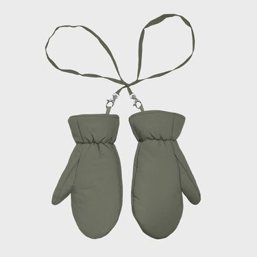 Khaki green recycled wool free mittens sustainable winter style