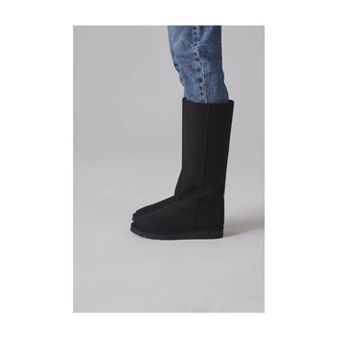 Plant-based black tall vegan boots