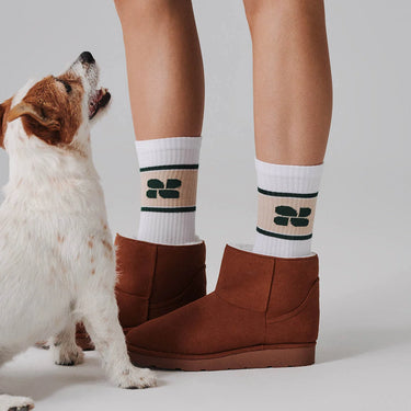 Plant-based white sports terry socks