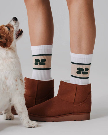 Plant-based white sports terry socks