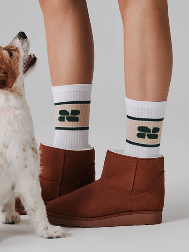Plant-based white sports terry socks