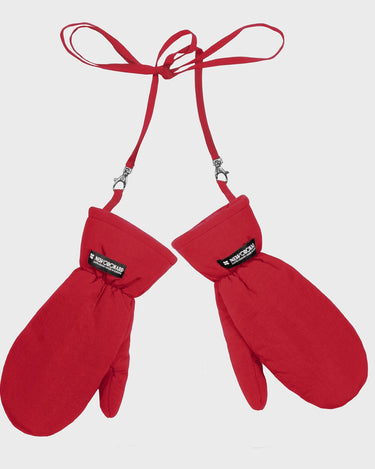 Red recycled vegan warm gloves eco friendly accessory