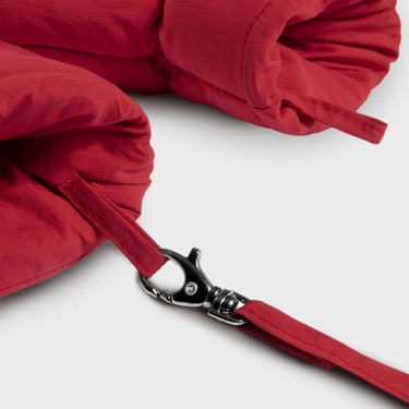 Red recycled wool free mittens sustainable winter style