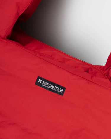 Red vegan shoulder bag with cosmetic pouch sustainable faux leather
