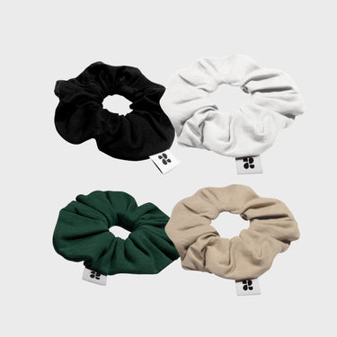 4er-Set vegane Scrunchies aus Upcycling-Baumwolle