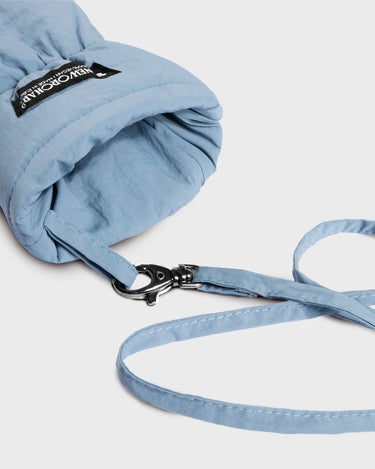 Sky blue recycled fabric mittens eco conscious winter accessory