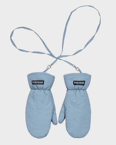 Sky blue recycled wool free mittens sustainable winter style