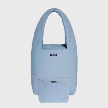 Sky blue vegan handbag with cosmetic pouch planet friendly