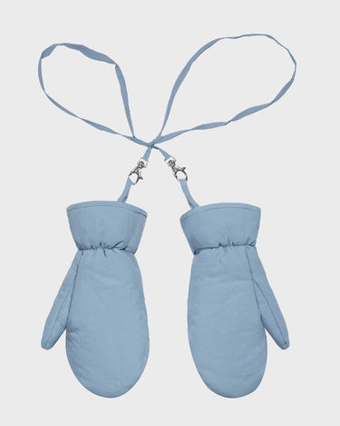 Sky blue vegan warm mittens cruelty free thermal gloves