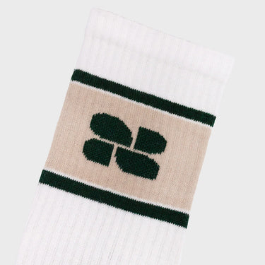 Soft white sustainable sports terry socks