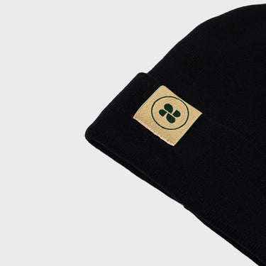 Sustainable black knit vegan beanie – ethical and warm