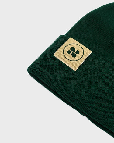 Sustainable green knit vegan beanie – ethical and warm